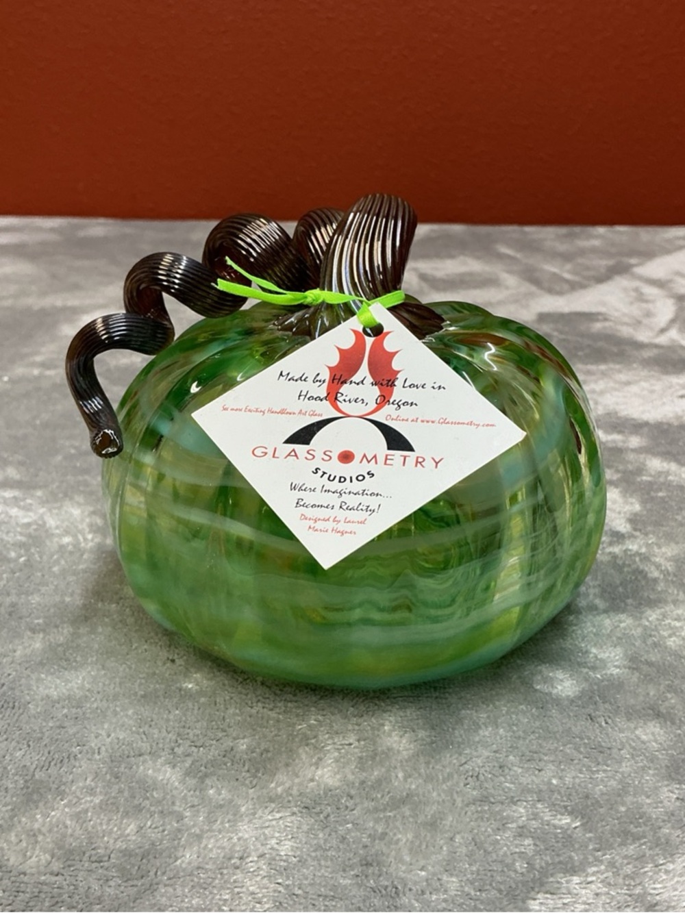 Hand Blown Glass Pumpkin GlassoMetry Studios Hood River Oregon Laurel Hagner